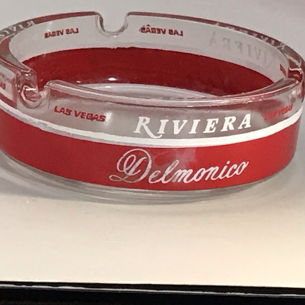 Las Vegas Riviera‎ Lighthouse-Cafe Noir-Delmonico Vintage Glass Ashtray.